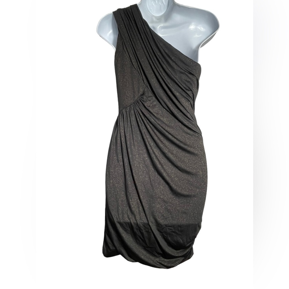 Gianni Bini dress size small‎ stunning black metallic one-shoulder dress 🖤🖤 - Picture 3 of 4